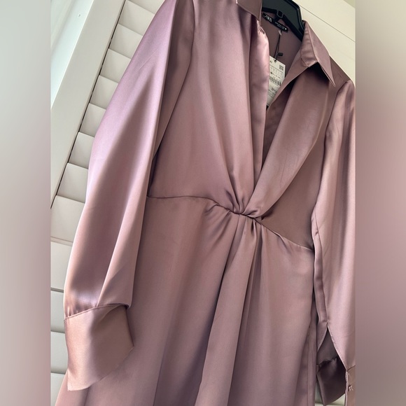 Brand New with tags- Zara silk like dress - Picture 4 of 5